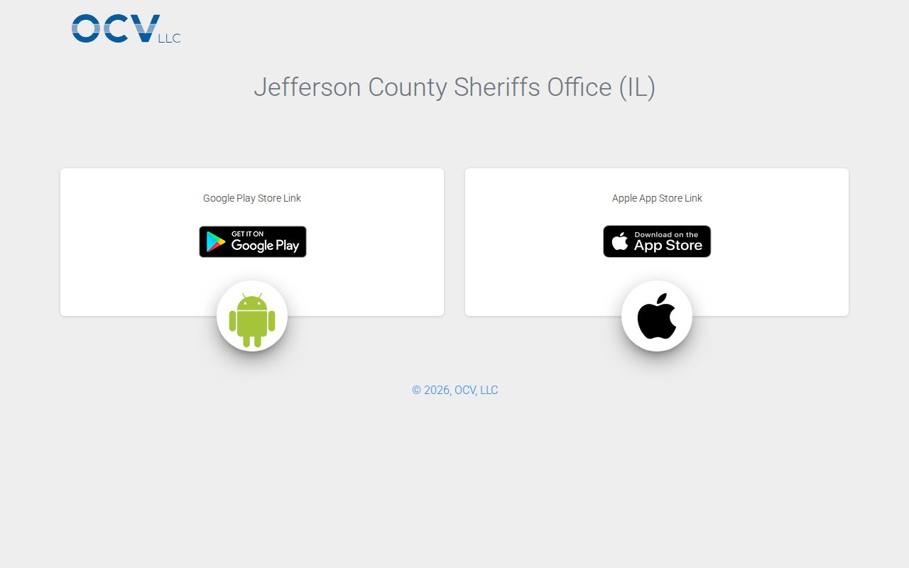 Official Jefferson County Sheriff Illinois app access screen