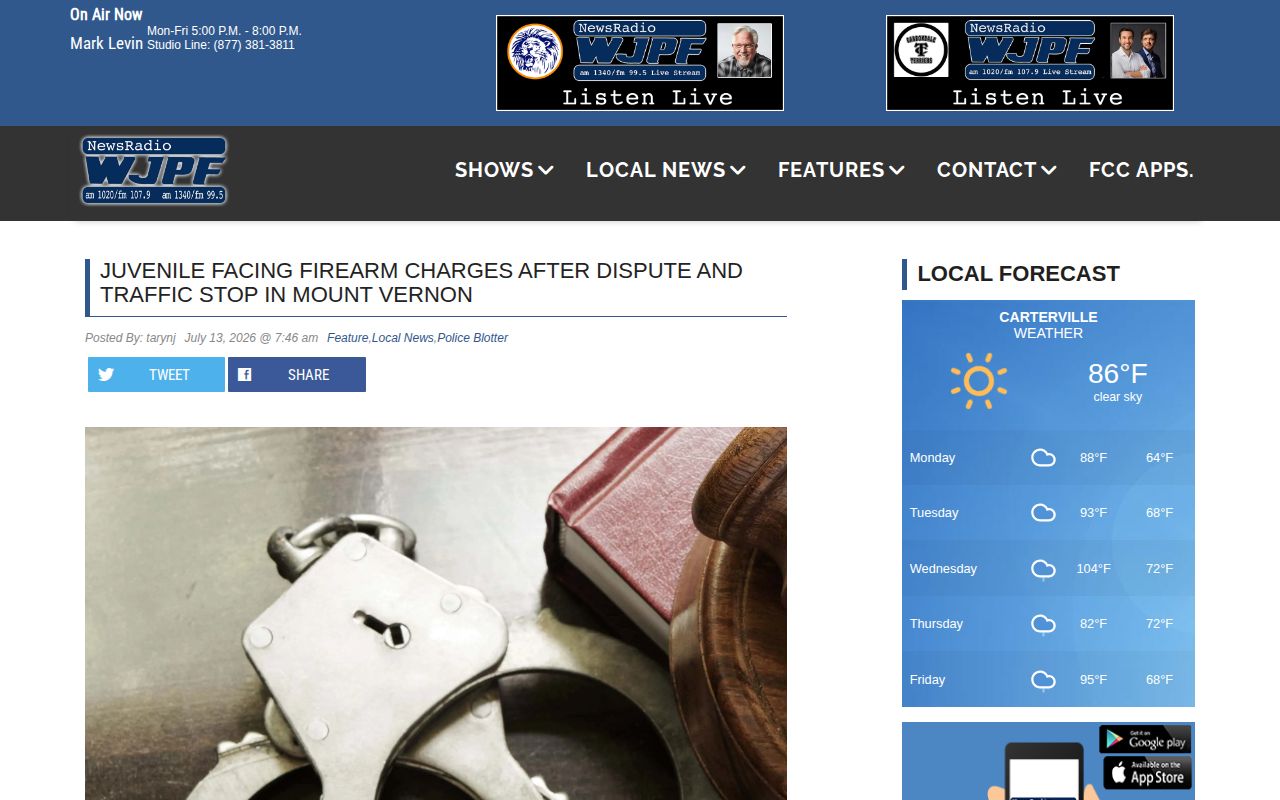 Jefferson County police blotter article showing selected incident coverage