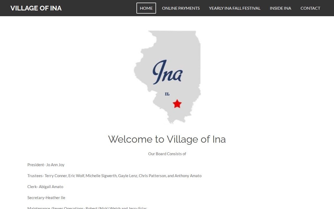 Village of Ina official police source for recent arrest records